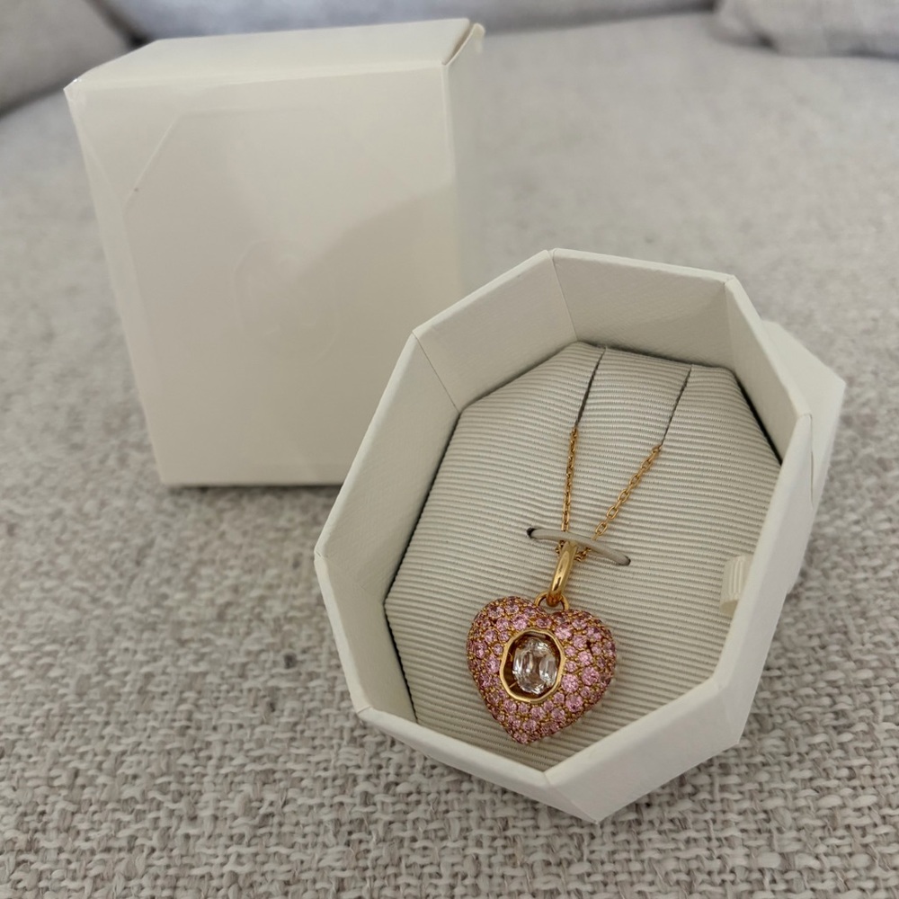 Swarovski Idyllia Dance Crystal Pink Heart Pendant Necklace